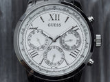 Guess Sunrise Multifunction Quartz White Dial Silver Steel Strap Watch For Women - W0330L3 Buy Now By Guess