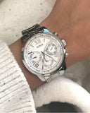Guess Sunrise Multifunction Quartz White Dial Silver Steel Strap Watch For Women - W0330L3 Buy Now By Guess
