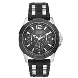 Guess Oasis Black Dial Black Rubber Strap Watch for Men - W0366G1 Buy Now By Guess