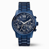 Guess Horizon Chronograph Black Dial Blue Steel Strap Watch For Men - W0379G5 Buy Now By Guess