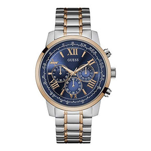 Guess Horizon Chronograph Blue Dial Two Tone Steel Strap Watch For Men - W0379G7 Buy Now By Guess