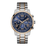 Guess Horizon Chronograph Blue Dial Two Tone Steel Strap Watch For Men - W0379G7 Buy Now By Guess