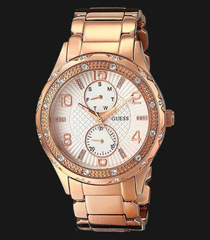 Guess Siren Diamonds White Dial Rose Gold Steel Strap Watch for Women - W0442L3 Buy Now By Guess