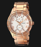 Guess Siren Diamonds White Dial Rose Gold Steel Strap Watch for Women - W0442L3 Buy Now By Guess