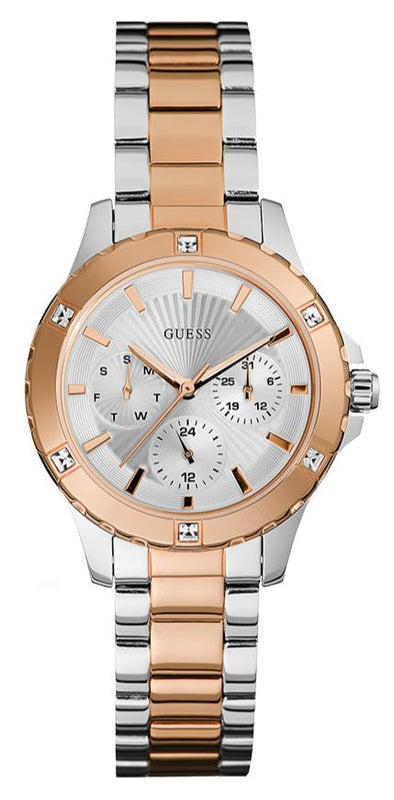 Guess Mist Quartz Silver Dial Two Tone Steel Strap Watch For Women - W0443L4 Buy Now By Guess