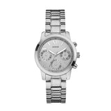 Guess Mini Sunrise Silver Dial Silver Steel Strap Watch For Women - W0448L1 Buy Now By Guess