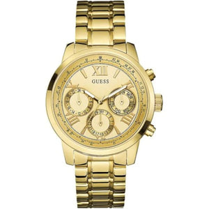 Guess Mini Sunrise Quartz Gold Dial Gold Steel Strap Watch For Women - W0448L2 Buy Now By Guess