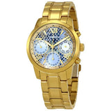 Guess Mini Sunrise Quartz Blue Dial Gold Steel Strap Watch For Women - W0448L6 Buy Now By Guess