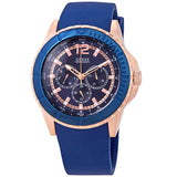 Guess Maverick Blue Dial Blue Rubber Strap Watch for Men - W0485G1 Buy Now By Guess