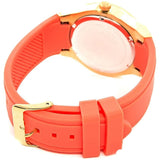 Guess Jet Setter Golden Dial Orange Rubber Watch For Women - W0564L2 Buy Now By Guess