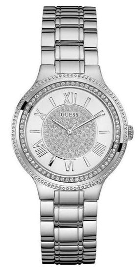 Guess Madison Diamonds Silver Dial Silver Steel Strap Watch for Women - W0637L1 Buy Now By Guess