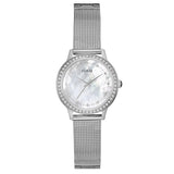 Guess Chelsea Mother of Pearl White Dial Silver Mesh Strap Watch For Women - W0647L1 Buy Now By Guess
