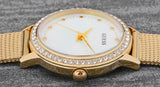 Guess Chelsea Mother of Pearl White Dial Gold Mesh Strap Watch For Women - W0647L3 Buy Now By Guess