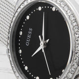 Guess Chelsea Crystals Black Dial Silver Mesh Bracelet Watch For Women - W0647L5 Buy Now By Guess