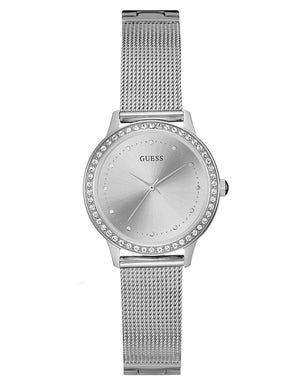 Guess Chelsea Quartz Silver Dial Silver Mesh Strap Watch For Women - W0647L6 Buy Now By Guess