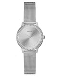 Guess Chelsea Quartz Silver Dial Silver Mesh Strap Watch For Women - W0647L6 Buy Now By Guess