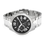 Guess Atlas Chronograph Black Dial Silver Steel Strap Watch For Men - W0668G3 Buy Now By Guess