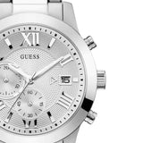 Guess Atlas Chronograph Silver Dial Silver Steel Strap Watch For Men - W0668G7 Buy Now By Guess