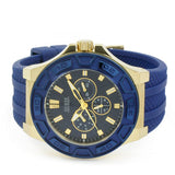 Guess Force Blue & Rose Gold Dial Blue Silicone Strap Watch For Men - W0674G2 Buy Now By Guess