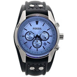 Fossil Coachman Chronograph Blue Dial Black Leather Strap Watch for Men - CH2564 Buy Now By Fossil