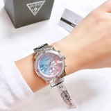 Guess Confetti Multicolored Dial Silver Steel Strap Watch For Women - W0774L1 Buy Now By Guess