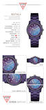 Guess Confetti Diamonds Purple Dial Purple Steel Strap Watch for Women - W0774L4 Buy Now By Guess
