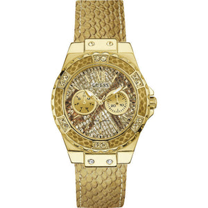 Guess Limelight Quartz Gold Dial Gold Leather Strap Watch For Women - W0775L13 Buy Now By Guess
