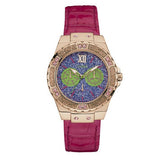 Guess Limelight Quartz Multicolor Dial Red Leather Strap Watch For Women - W0775L4 Buy Now By Guess