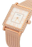 Guess Highline Off White Dial Rose Gold Stainless Steel Mesh Strap Watch For Women - W0826L3 Buy Now By Guess