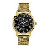 Guess Delancy Black Dial Gold Mesh Bracelet Watch for Men - W0871G2 Buy Now By Guess