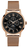 Guess Delancy Black Dial Rose Gold Mesh Bracelet Watch for Men - W0871G5 Buy Now By Guess