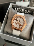 Guess G Twist White & Gold Dial White Silicone Strap Watch For Women - W0911L5 Buy Now By Guess