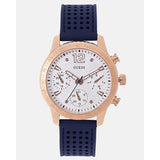 Guess Marina Multifunction White Dial Blue Rubber Strap Watch for Women - W1025L4 Buy Now By Guess