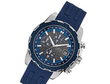 Guess Octane Chronograph Black Dial Blue Rubber Strap Watch For Men - W1047G2 Buy Now By Guess