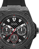 Guess Legacy Black Dial Black Rubber Strap Watch For Men - W1048G2 Buy Now By Guess