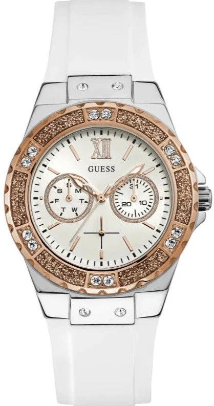 Guess Limelight White Dial White Rubber Strap Watch for Women - W1053L2 Buy Now By Guess