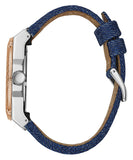 Guess Legacy Analog Blue Dial Blue Denim Strap Watch for Men - W1058G1 Buy Now By Guess