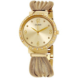 Guess Chiffon Gold Dial Gold Mesh Bracelet Watch For Women - W1083L2 Buy Now By Guess