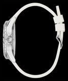 Guess Swirl Quartz Silver Dial White Silicone Strap Watch for Women - W1096L1 Buy Now By Guess