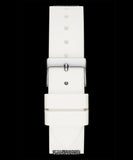 Guess Swirl Quartz Silver Dial White Silicone Strap Watch for Women - W1096L1 Buy Now By Guess