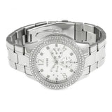 Guess Bedazzle Diamonds Silver Dial Silver Steel Strap Watch For Women - W1097L1 Buy Now By Guess