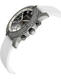 Guess Confetti Crystal Black Dial White Silicone Strap Watch For Women - W1098L1 Buy Now By Guess