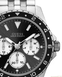 Guess Odyssey Black Dial Silver Steel Strap Watch For Men - W1107G1 Buy Now By Guess