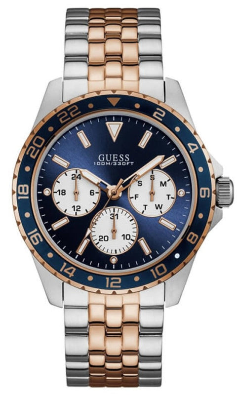Guess Odyssey Blue Dial Two Tone Steel Strap Watch For Men - W1107G3 Buy Now By Guess