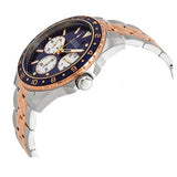 Guess Odyssey Blue Dial Two Tone Steel Strap Watch For Men - W1107G3 Buy Now By Guess