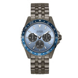 Guess Odyssey Quartz Blue Dial Gunmetal Steel Strap Watch For Men - W1107G5 Buy Now By Guess
