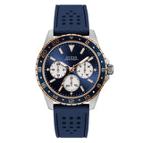 Guess Odyssey Multifunction Blue Dial Blue Rubber Strap Watch For Men - W1108G4 Buy Now By Guess