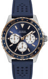 Guess Odyssey Multifunction Blue Dial Blue Rubber Strap Watch For Men - W1108G4 Buy Now By Guess