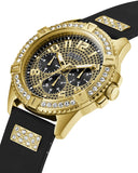 Guess Frontier Crystals Black Dial Black Silicone Strap Watch For Men - W1132G1 Buy Now By Guess