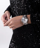 Guess Frontier Diamonds Silver Dial Silver Steel Strap Watch For Women - W1156L1 Buy Now By Guess